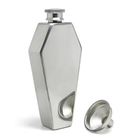Botella de whisky de acero inoxidable de 100 ml con forma de ataúd, divertida y personalizada, para hombre