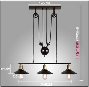 <span class=keywords><strong>Plafonnier</strong></span> suspendu industriel vintage à <span class=keywords><strong>poulie</strong></span> pour bureau à domicile - Product Image 5