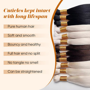 <span class=keywords><strong>Extensiones</strong></span> De Cabello Humano Remy Rubio #60 De Alta Calidad Venta Directa De Fábrica 100% Virgen Crudo Natural A Granel Doble Extracción Y Cutícula Alineada - Product Image 5