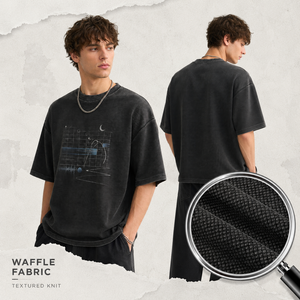 T-shirt surdimensionné à col côtelé personnalisé en coton épais avec motif vintage, streetwear, logo personnalisé, t-shirt pour homme - Product Image 2