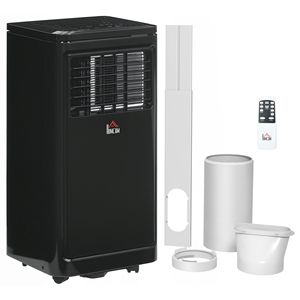 <b>Portable</b> 8000 BTU <b>AC</b> <b>Unit</b> with Remote Control 24H Timer & Dehumidifier Fan Low Energy Battery Powered for 161Sq Ft Black Color - Product Image 2