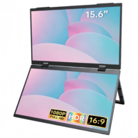 15.6 pouces 1080P haute qualité ABS plastique Triple Portable ordinateur portable double pli écran LCD type-c affichage VESA moniteur