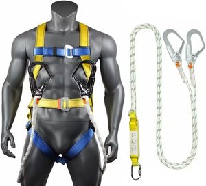 Trabalho Altura Industrial Fivela <span class=keywords><strong>Lineman</strong></span> Corpo Duplo Gancho Escada Montanha Escalada <span class=keywords><strong>Harness</strong></span> Corda Cinto De Segurança - Product Image 1