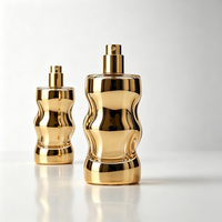 Flacon de parfum en verre sculpté unique de 30 ml et 50 ml, transparent, or, argent, unisexe
