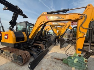 Mini-excavatrice SY60C d'occasion avec pièces d'origine, pelle hydraulique sur chenilles de 6 tonnes pour travaux de drainage et de construction de parcs - Product Image 1