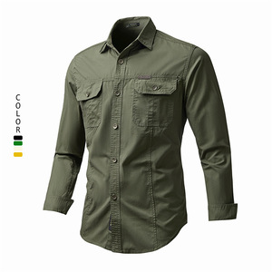 Camicia Giacca da Uomo di Alta Qualità per Esterni, 100% Cotone, Maniche Lunghe, con Tasche Multiple, Taglie Grandi Disponibili - Product Image 1