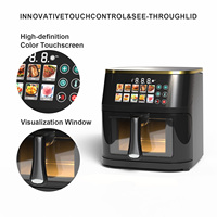 Friteuse à air électrique 10L avec écran tactile et fenêtre visible, 2400W, 10 modes prédéfinis, four numérique sans huile, usage domestique et commercial, 110V 220V