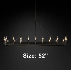 Industrial Retro Loft Iron Pendant Lamp Hanging Black Chandelier Lights