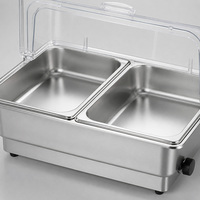 Buffet-Wärmebehälter aus Edelstahl 201, Silber, Elektrisch Beheizt, für Hotels und Restaurants, Quadratisch, zur Frühstückserwärmung, 9L/13,5L