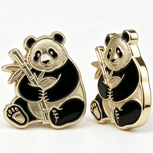 Gold Plated Panda Metal <b>Pin</b> Hard Enamel Animal Souvenir Irregular Shape Zinc Alloy Craft - Product Image 1