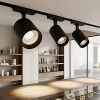Spot LED COB sur rail 220V, 4 circuits, cylindrique, orientable, pour plafond, idéal pour vitrine de magasin et galerie