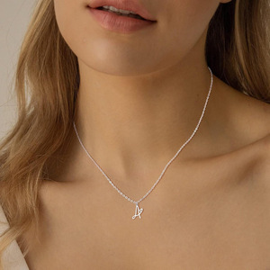 Collar con letras para mujer, cadena de clavícula de acero inoxidable, colgante con alfabeto, joyería fina para uso diario - Product Image 4