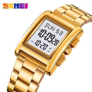 Montre numérique SKMEI 2228 pour homme, acier inoxydable, étanche, affichage sportif, compte à rebours, alarme, montres-bracelets pour homme, Relojes Hombre - Product Image 3