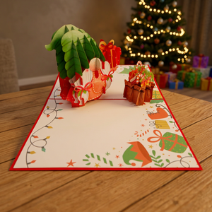 Meilleur Prix Carte Pop-up Gnome de Noël et du Nouvel An, Conception Personnalisée, Artisanat en Papier Fait Main, Vietnam Hanoï, Vente Chaude, Tendance Actuelle - Product Image 6