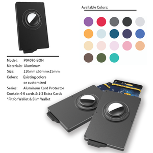 Porte-cartes minimaliste en métal sans fermeture, étui pour cartes de crédit en aluminium, 6 pouces, épaisseur 15 mm, blocage RFID pour hommes - Product Image 2