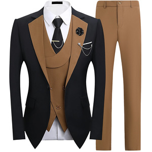 Costume trois pièces grande taille pour hommes, idéal pour les garçons d'honneur en commerce international, ou pour un hôte de <span class=keywords><strong>mariage</strong></span> <span class=keywords><strong>décontracté</strong></span> au <span class=keywords><strong>look</strong></span> haut de gamme. - Product Image 4