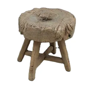 중국어 골동품 라운드 오래된 매립지 무거운 나무 빈티지 두꺼운 탑 라운드 말 의자