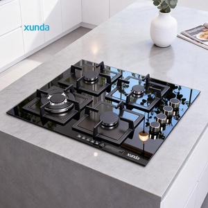 Xunda Produttore Professionale Piano Cottura a Gas in Vetro da 60cm con 4 Bruciatori e Griglia in <span class=keywords><strong>Ghisa</strong></span>, Fornello a Gas NG LPG per Hotel e Uso Domestico - Product Image 1