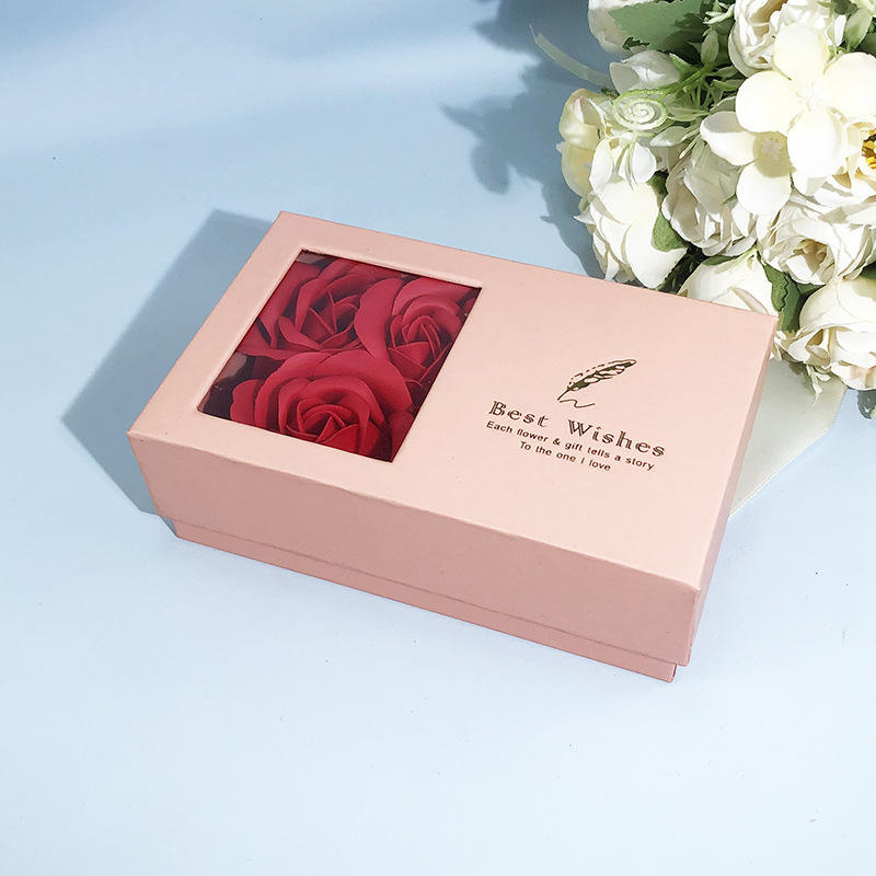 Caja rosa de 3 flores