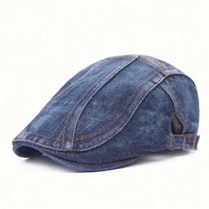 Gorra plana vintage de mezclilla estilo Newsboy, Ivy, Cabbie irlandés, para caza, béisbol, con visera, de 6 paneles, transpirable, impermeable, deportiva - Product Image 4