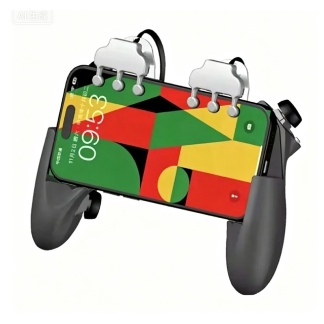 DIY Phone Gamepad Controller for Mobile Games- Trigger IOS Compatible 8-Finger Four-Button Fan Cooler Stretchable Design