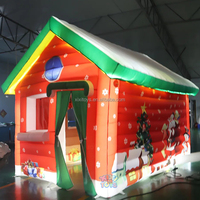 Décorations de Noël gonflables d'extérieur, maison de fête de Noël éclairée par LED et tente de festival, design de ballons colorés