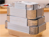 Lot de 1000 contenants en aluminium de qualité alimentaire pour emporter, solutions de préparation de repas, petit plateau en aluminium avec couvercle