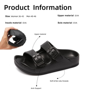 Sandales d'été légères personnalisées en EVA pour hommes et femmes, à double boucle, décontractées, tendance, confortables, pour couple, vente en gros - Product Image 2