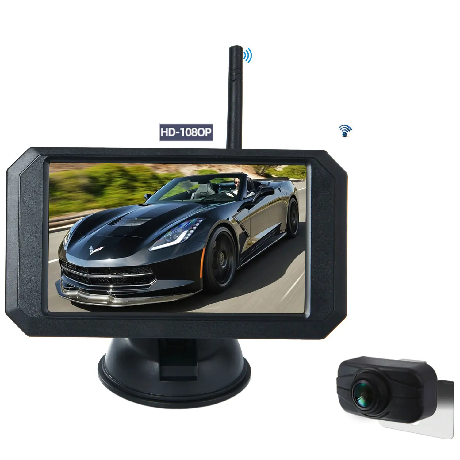 5 इंच HD मनोरंजनात्मक वाहन पार्किंग के साथ वायरलेस पीछे देखने दर्पण कैमरा किट