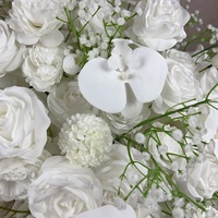 Boule de fleurs artificielles blanches et crème en forme de rose pour décoration de table de mariage, présentation florale de vitrine
