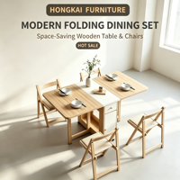 Table à manger pliante en bois extensible moderne Meubles en bois peu encombrants pour usage domestique