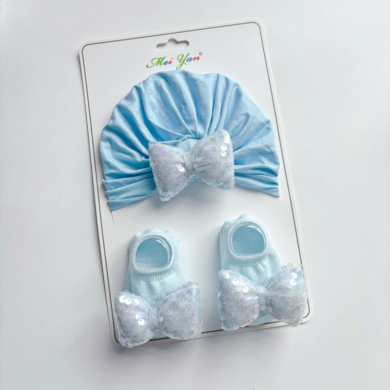 หมอนใบใหญ่ประดับเลื่อม-น้ำเงิน 2 ชิ้น