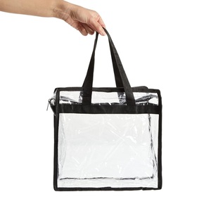School Sporting Events <b>Clear</b> Stadium Approved Gym <b>Bags</b> Large Transparent PVC Tote <b>Bags</b> With Zippers and Handles for Concerts - Product Image 3
