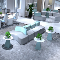 Ensemble de canapés modulaires créatifs pour réception commerciale, combinaison table basse, mobilier de bureau en cuir pour école, maison, bureau, hôtel
