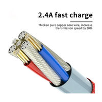 Kabel Pengisian Daya 3 in 1 Multi Charging 1.2m Nylon Braided Tahan Aus USB Type-C Fast Charging dengan Lapisan PVC untuk Ponsel, PC, Kamera
