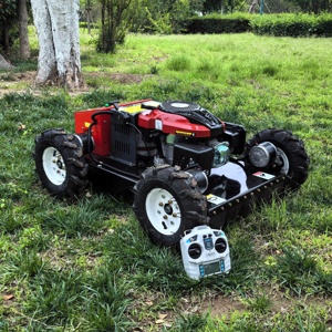 Mini-tondeuse domestique à vendre, livraison gratuite, tondeuse à gazon sur chenilles à moteur essence avec télécommande pour l'agriculture et - Product Image 3