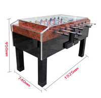 Table de baby-foot commerciale à monnayeur avec tableau de scores LED et verre trempé pour bars et salles d'arcade, vente en gros