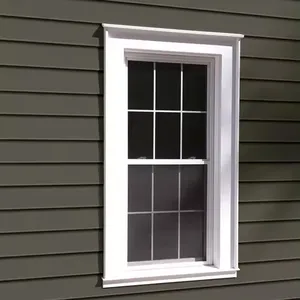 PVC kustom jendela gantung tunggal dalam hitam-pilihan eksterior yang modis: konstruksi tebal