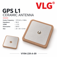 Antenne céramique passive GPS L1 RHCP 1575.42±3MHz 50 Ohm VSWR ≤2.0 25mm Type à souder Antenne patch GNSS pour navigation