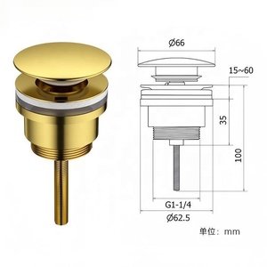 Popular latón Pop up escurridor <span class=keywords><strong>Click</strong></span> <span class=keywords><strong>Clack</strong></span> lavabo tapón de fregadero de residuos <span class=keywords><strong>Válvula</strong></span> de residuos G 1 1/4 "Drenaje de latón tipo tornillo escurridor de lavabo - Product Image 3