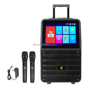 IFeiGift Trolley, Nuevo Diseño, Altavoz de Bajos de Última Generación de 10 Pulgadas, Altavoz KTV, Reproductor con Pantalla Táctil <span class=keywords><strong>YouTube</strong></span>, Micrófono Inalámbrico Dual - Product Image 4