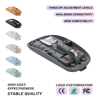 Kablosuz Mouse 800 1200 1600 2400 DPI Ayarlanabilir Metal Kaydırma Düğmesi 125Hz 500mAh Tip C Şeffaf Gövde Ofis Toplu Toptan Satış