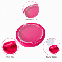 Boîte compacte ronde pour maquillage en marque privée, emballage cosmétique en plastique personnalisé pour poudre pressée, blush, bronzer