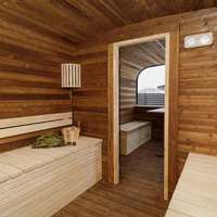 Empat orang ruang Sauna luar ruangan, Sauna tradisional luar ruangan kelas atas dengan bantal