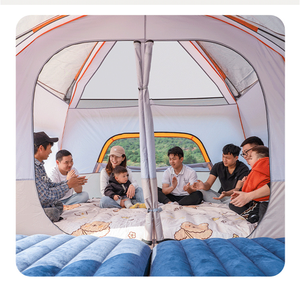 Tente de <span class=keywords><strong>camping</strong></span> automatique imperméable pour l'extérieur avec deux chambres et poteaux en fibre de verre - Option économique pour les campeurs - Product Image 3