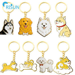 Porte-clés personnalisés en forme de chien (Teddy, Sausage Dog, Shiba Inu, Teckel, Husky, Chien Fantôme, <span class=keywords><strong>Chiot</strong></span>) avec logo sur mesure, en forme de crème, pour usine - Product Image 1