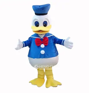 Pakaian berjalan ukuran dewasa kostum maskot bebek Daffy kartun kostum maskot bebek Duffy pacar