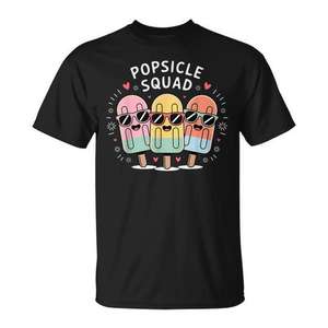 Camiseta de Playa de Verano Popsicle Squad, Unisex, Manga Corta, Cuello Redondo, Impresión Digital, Promocional para Adultos - Product Image 1