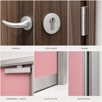 Porte coupe-feu moderne en MDF, porte intérieure ignifugée en panneaux de fibres à haute densité pour les projets d'hôtels, d'appartements et de bureaux