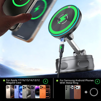Support magnétique pour téléphone de voiture, chargeur sans fil pour iPhone 15W, aimants N52, ventouse lavable, rotation à 360°, tableau de bord, pare-brise